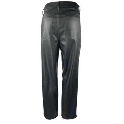 J.Crew Women's Green Faux Vegan Leather High Waisted Straight Trousers Pants 29