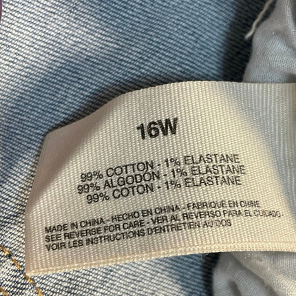 Rachel Roy Women's Blue Distressed Light Wash Skinny Straight Denim Jeans 16W