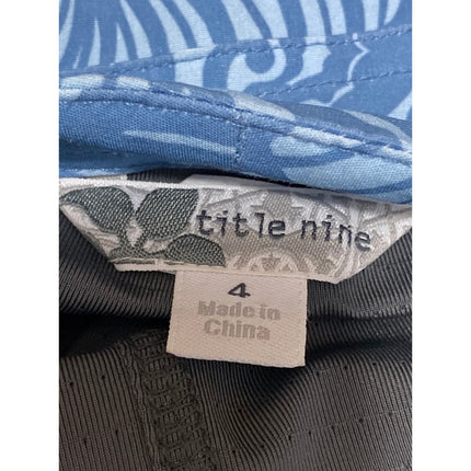 Title Nine Womens Blue Tropical Leaves Drawstring Mini Wrap A-Line Skort Skirt 4