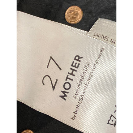Mother Women's Black Mid Rise Distressed Skinny Raw Hem Denim Jeans Size 27
