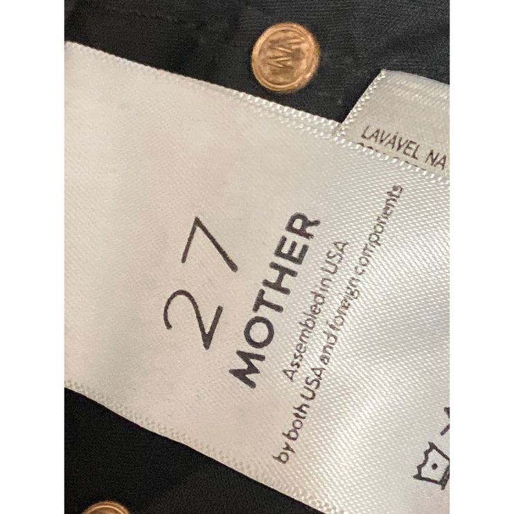 Mother Women's Black Mid Rise Distressed Skinny Raw Hem Denim Jeans Size 27