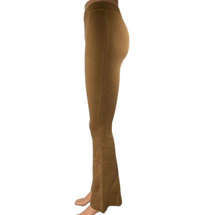 Princess Polly Tan High Waisted Knit Pull On Flared Bootcut Leggings Pants XS/S
