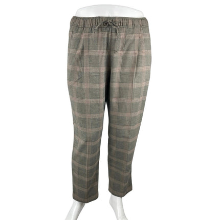 NEW Old Navy Billie Women's Gray Plaid Check Straight Trousers Pants Size XL