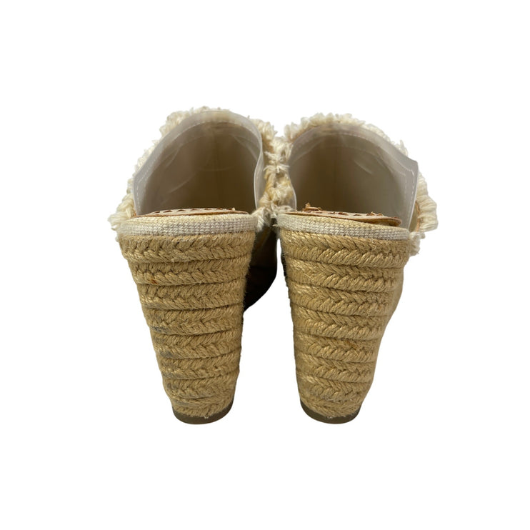 Circus by Sam Edelman Baker Frayed Open Toe Wedge Heels Espadrille Sandals Sz 6