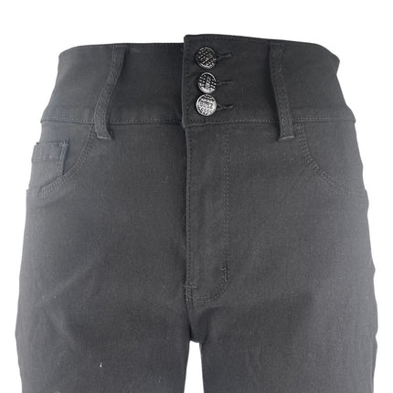 Buzz Jeans Women's Black High Waist Slim Fit Skinny Denim jeans Bermuda Short L