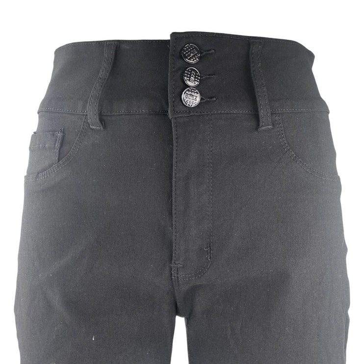 Buzz Jeans Women's Black High Waist Slim Fit Skinny Denim jeans Bermuda Short L