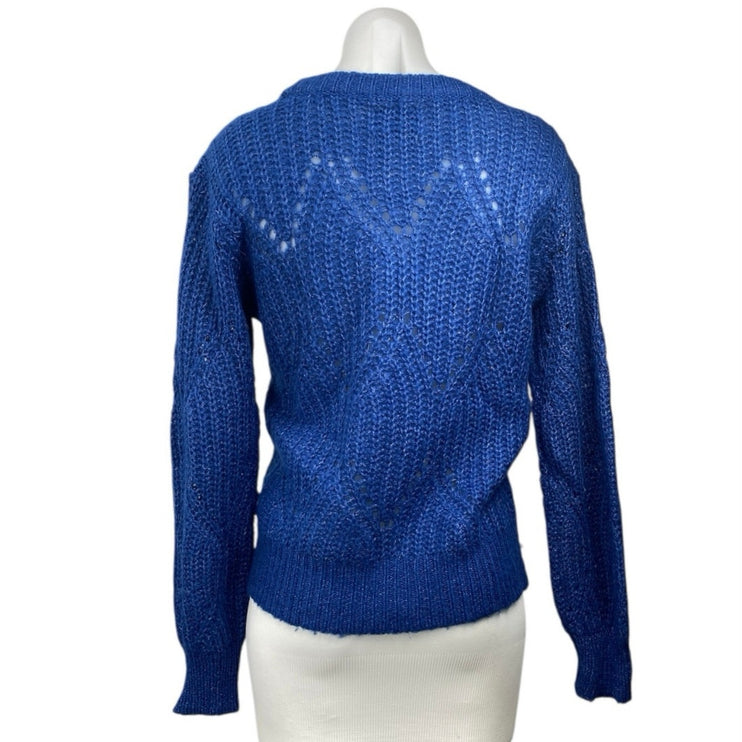 Abercrombie & Fitch Women's Blue Long Sleeve Crew Neck Pullover Sweater Top S