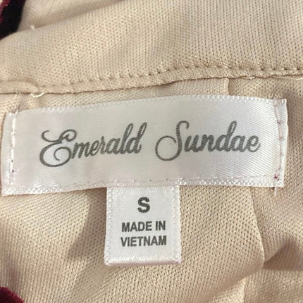Emerald Sundae Red Velvet Velour Sleeveless Cross Mini Bodycon Dress Size S
