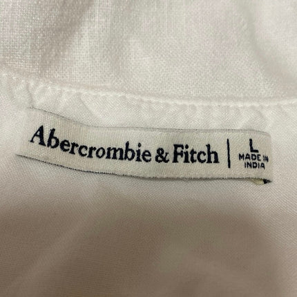 Abercrombie & Fitch Women's White Linen Sleeveless Square Neck Crop Tank Top L