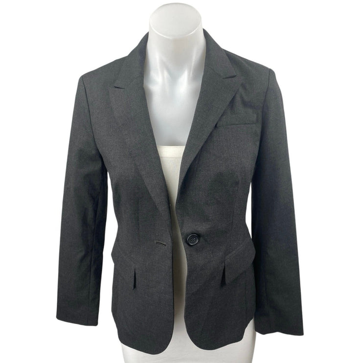 Banana Republic Women's Gray One Button Collar Long Sleeve Blazer Coat Jacket 0