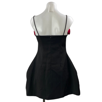 NEW Mew Mews Black Red Floral Rose Sleeveless Cami Fit & Flare Mini Dress Size M