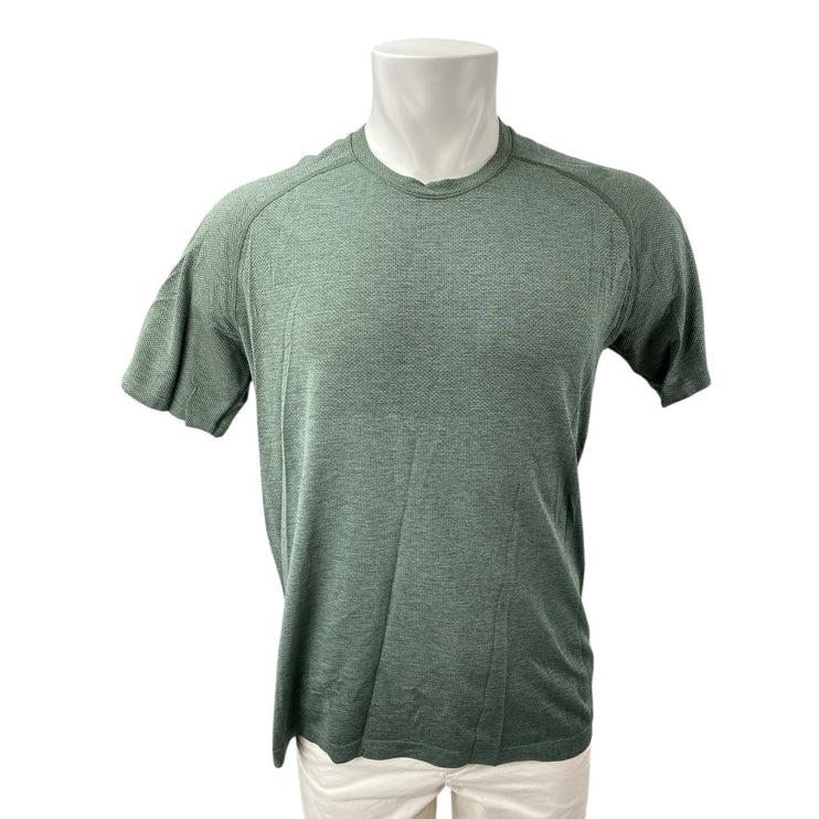 Lululemon Men's Green Short Sleeve Crew Neck Athletic T Shirt Tee Top Size M