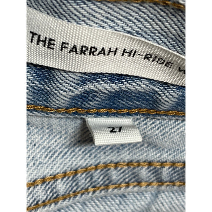 Denim Forum The Farrah High Rise Blue Baggy Straight Wide Leg Jeans Pants Sz 27