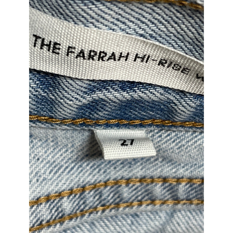 Denim Forum The Farrah High Rise Blue Baggy Straight Wide Leg Jeans Pants Sz 27