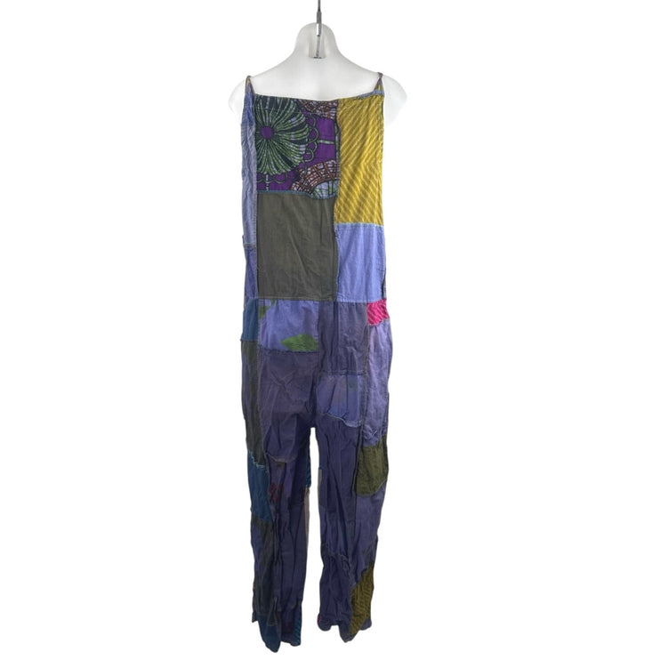 Ashley Taylor Women's Multicolor Patchwork Sleeveless Overalls Jumpsuit Size OS