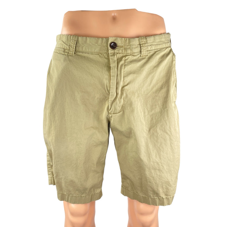 J.Crew Stretch Mens Khaki Cotton High Rise Slim Straight Chino Bermuda Shorts 33