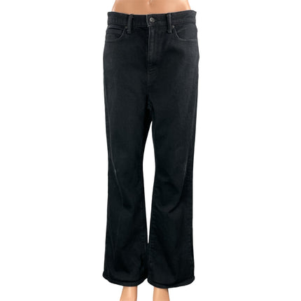 Uniqlo Women's Black High Waisted Flared Bootcut Relaxed Baggy Denim Jeans 28