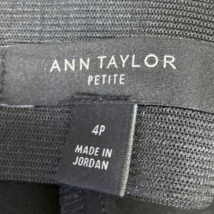 Ann Taylor Women's Black High Waisted Zipper Skinny Trousers Pants Size 4 Petite