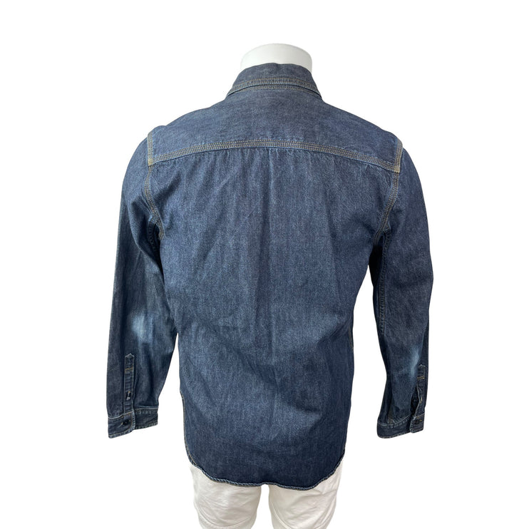 GAP 1969 Men's Blue Long Sleeve Pocket Button Down Trucker Denim Jean Jacket M