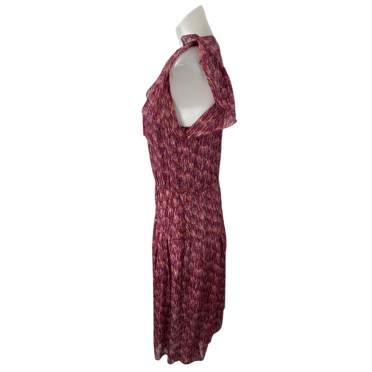 Of Two Minds Women's Pink Ruffle Sleeve Embroidered A Line Mini Dress Size S