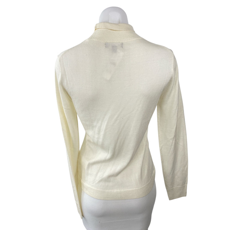 NEW J.Crew Women's Cream Wool Long Sleeve Turtleneck Knit Sweater Top Size S