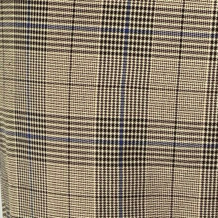 H&M Men's Beige Plaid Mid Rise Slim Fit Chino Straight Trousers Pants Size 30