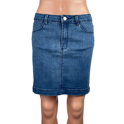 Missguided Women's Blue Low Waist Pockets Mini Denim Jeans Pencil Skirt Size 8
