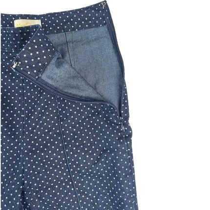 ModCloth Navy Blue Polka Dots High Waist Skinny Stretch Denim Jeans Pants XXS