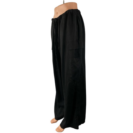 Reformation Women's Black Loose Parachute Baggy Trousers Utility Cargo Pants M