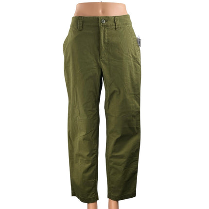 NEW Old Navy Women's Army Green High Rise Straight Wide Leg Khaki Chino Pants S