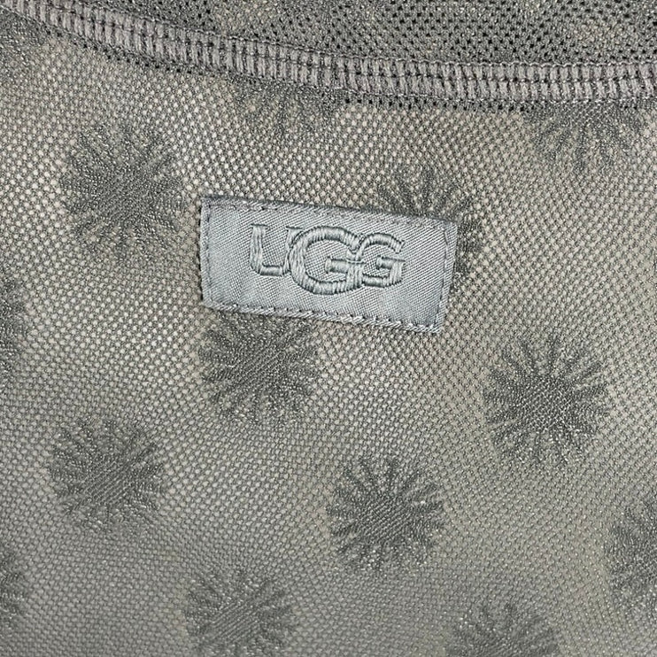 UGG Womens Green Floral Dot Mesh Crew Neck Long Sleeve Sweater Tee T-Shirt Top M