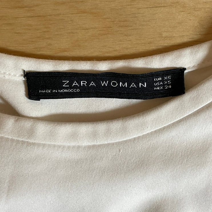 Zara Women's White Sleeveless Open Back Slim Midi Tank Sheath Bodycon Dress XS