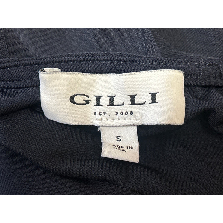 Gilli Navy Blue Sleeveless V Neck Faux Wrap Wide Leg Cropped Jumpsuit Size S