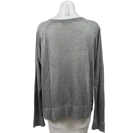 Zara Women's Gray Kintted Long Sleeve Crew Neck Sweatshirt Sweater Top Size XL