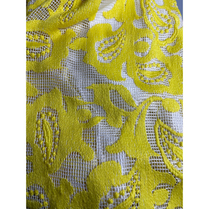 Anthropologie Maeve Yellow Paisley Lace Embroidered Cami Mini Sheath Dress Sz 0