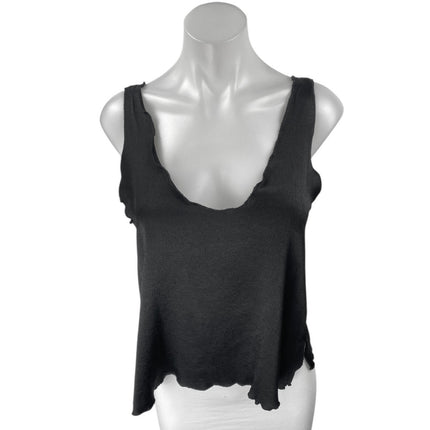 Zara Women's Black Sleeveless Scoop Neck Cami Camisole Crop Tank Top Size L