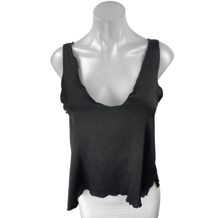Zara Women's Black Sleeveless Scoop Neck Cami Camisole Crop Tank Top Size L