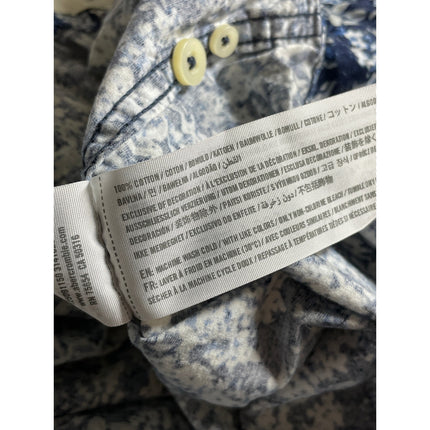 Abercrombie & Fitch Muscle Mens Blue Floral Short Sleeve Button Down Shirt Top S