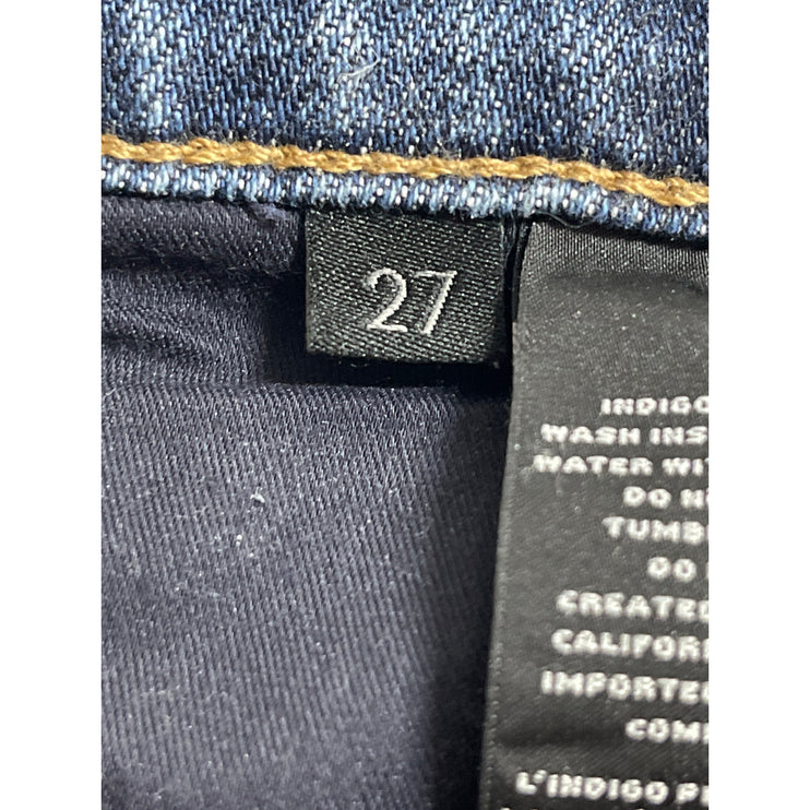 J. Brand Women's Blue Raw Frayed Hem High Rise Straight Denim Jeans Pants Sz 27