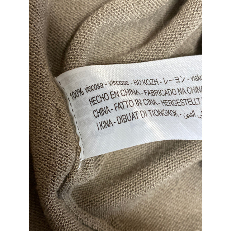 Zara Women's Beige Soft Knit Sleeveless Midi Cami Tank Sheath Shift Slip Dress S