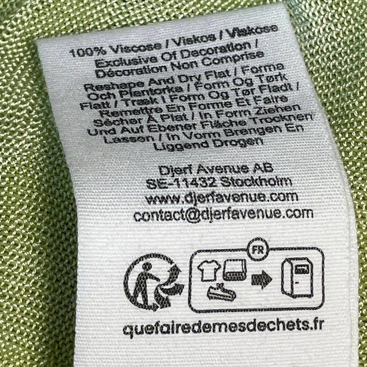 NEW Djerf Avenue Peridot Green V Neck Open Back Blouse Midi Skirt Set Size S