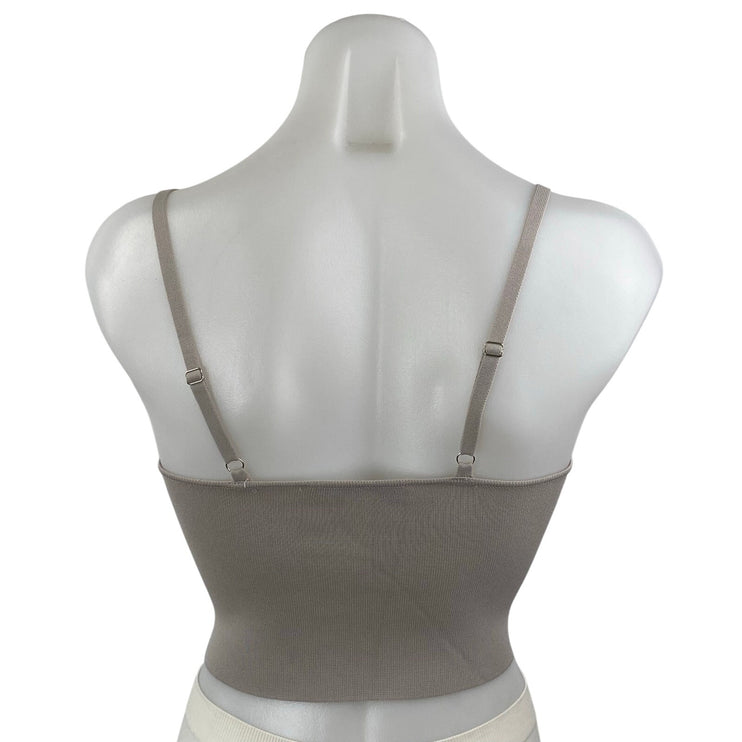 Zara Women's Gray Sleeveless Corset Bustier Knit Cami Tank Camisole Crop Top S