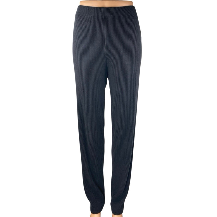 Gap Body Women's Black Ribbed Knit High Rise Jogger Lounge Sweat Pants Size L