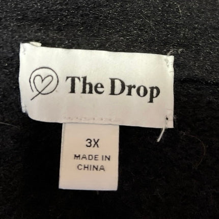 The Drop Women's Black Long Sleeve Button Down Cardigan Sweater Top Size 3X