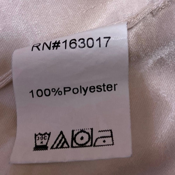 Princess Polly Cream Silky Satin Crop Top & WideLeg Trousers Matching Set Size 8