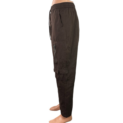 FOREVER 21 Mens Dark Brown Drawstring Pockets Straight Leg Cargo Trouser Pants M
