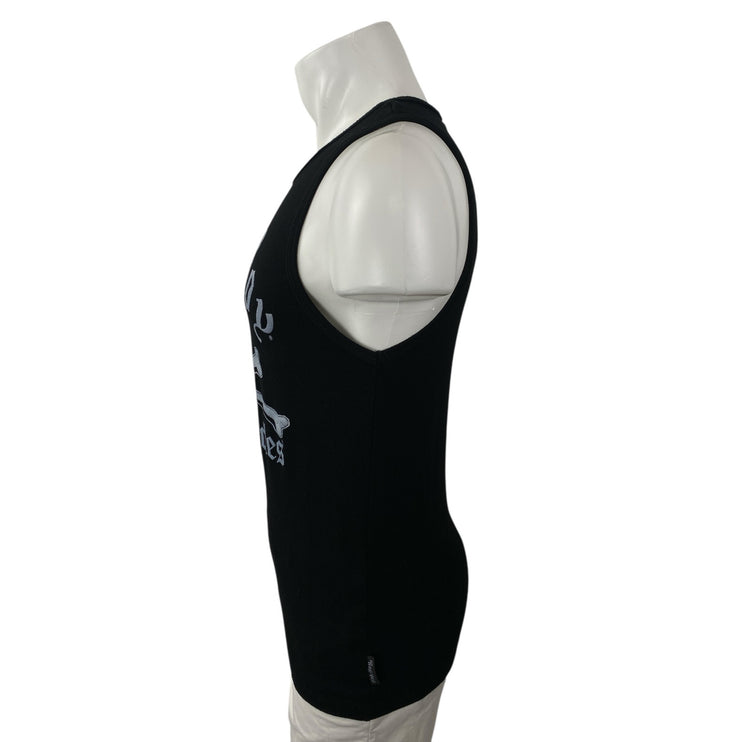 Sick Boy Motorcycles Black Graphic Ribbed Sleeveless Muscle Tee Tank Top Size XL