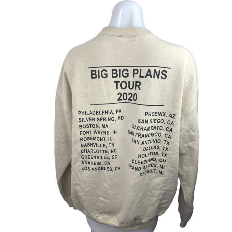 Gildan Khaki Chris Lane Big Big Plans Tour 2020 Crewneck Pullover Sweatshirt L