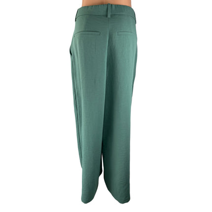 Abercrombie & Fitch Women's Green Pleated High Rise Wide Leg Dress Pants Size 30