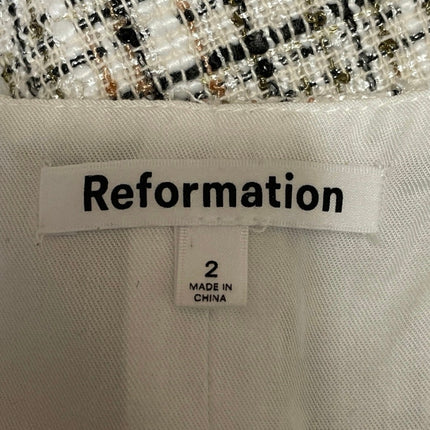 Reformation Plaid Check Zuri Crop Top Veranda Mini Flare A-Line Skirt Set Sz 2/4